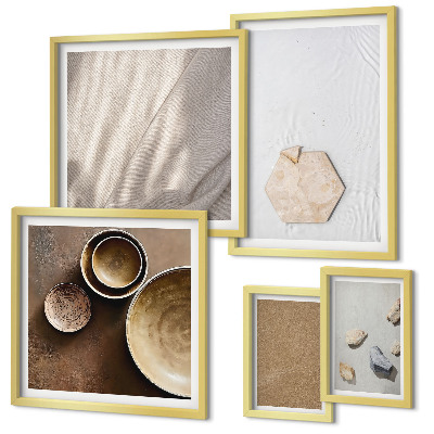 Set 5 slika u okviru Minimalističke teksture tople