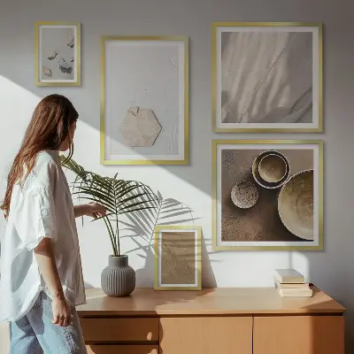 Set 5 slika u okviru minimalističke tople teksture
