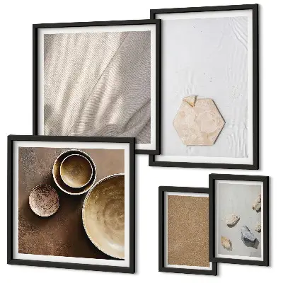 Set 5 slika u okviru minimalističke tople teksture