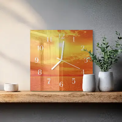 Stakleni četvrtasti sat Sunčano