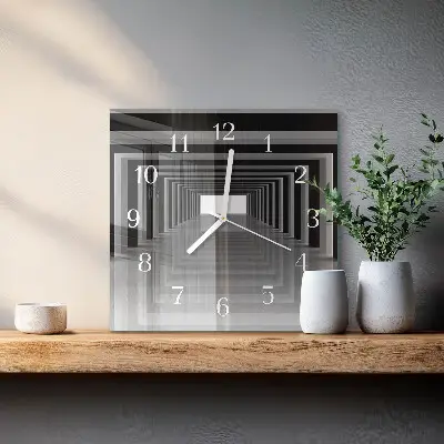 Stakleni četvrtasti sat 3D tunel