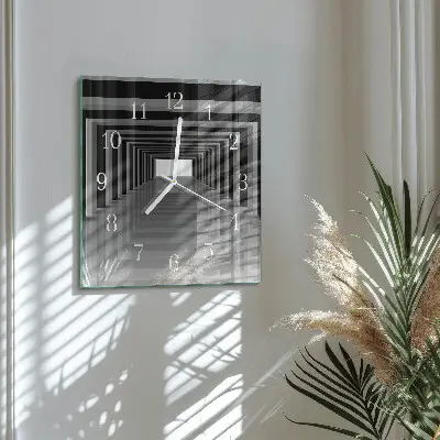 Stakleni četvrtasti sat 3D tunel