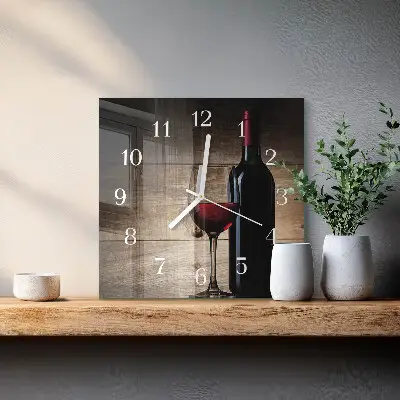 Stakleni četvrtasti sat Vino