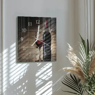 Stakleni četvrtasti sat Vino