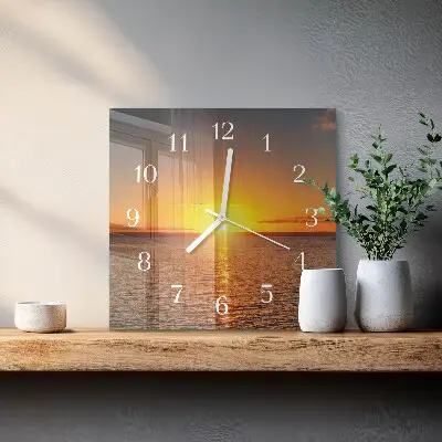 Stakleni četvrtasti sat Zalazak sunca