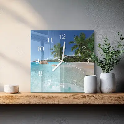 Stakleni četvrtasti sat Plaža
