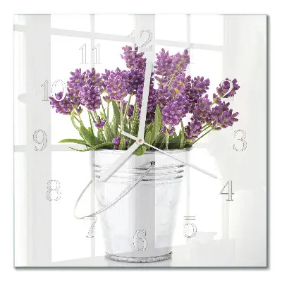 Stakleni četvrtasti sat Lavanda