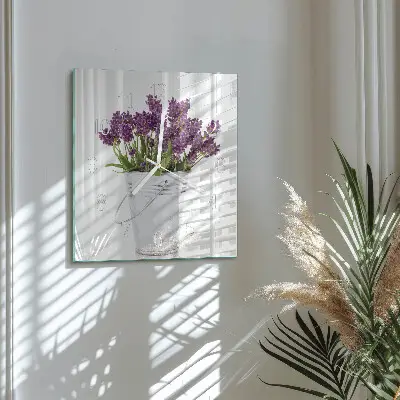 Stakleni četvrtasti sat Lavanda
