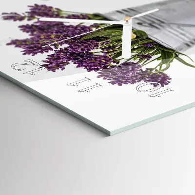 Stakleni četvrtasti sat Lavanda