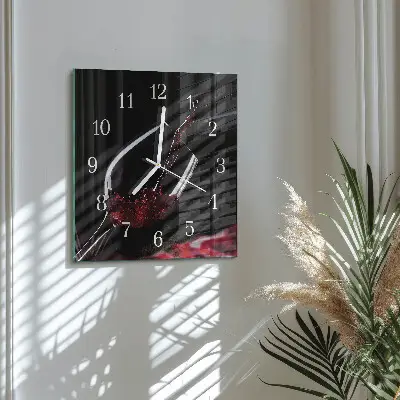 Stakleni četvrtasti sat Vino