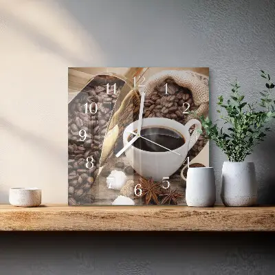 Stakleni četvrtasti sat Kava