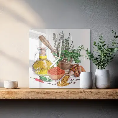Stakleni četvrtasti sat Začini