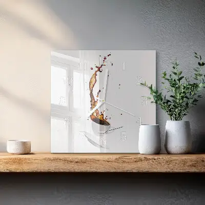 Stakleni četvrtasti sat Kava
