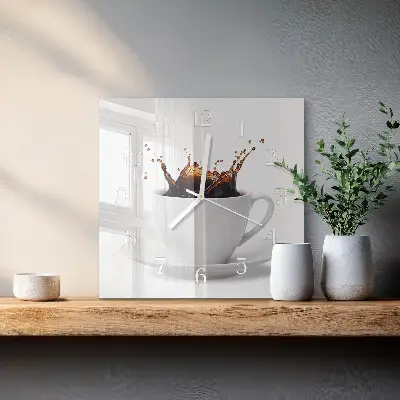 Stakleni četvrtasti sat Kava