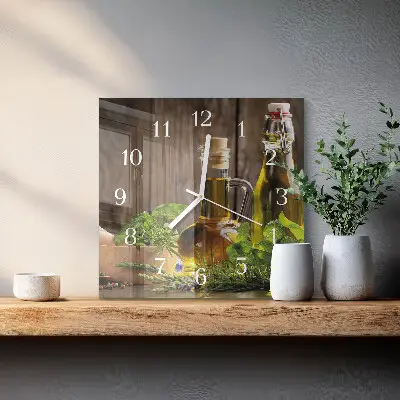 Stakleni četvrtasti sat Ulje