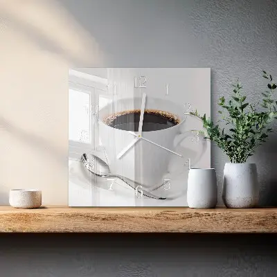 Stakleni četvrtasti sat Kava