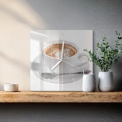 Stakleni četvrtasti sat Kava