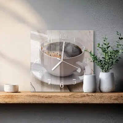 Stakleni četvrtasti sat Kava