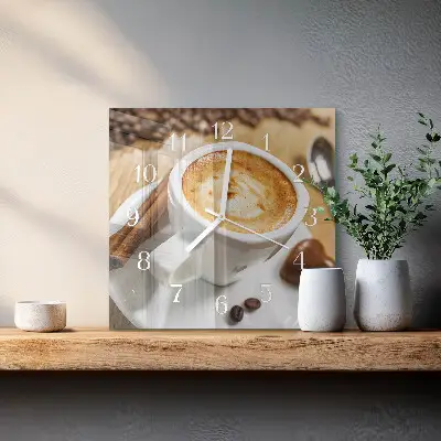 Stakleni četvrtasti sat Kava