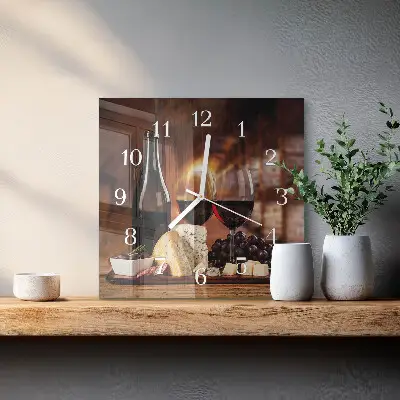 Stakleni četvrtasti sat Vino