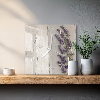 Stakleni četvrtasti sat Lavanda