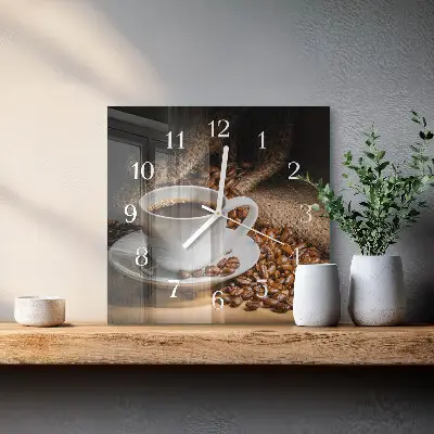 Stakleni četvrtasti sat Kava