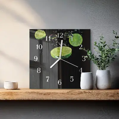 Stakleni četvrtasti sat Lime