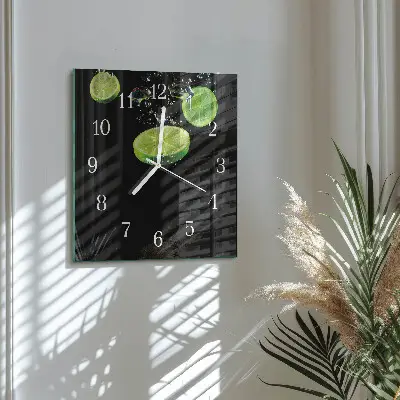 Stakleni četvrtasti sat Lime