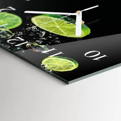 Stakleni četvrtasti sat Lime