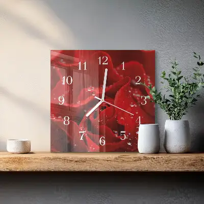 Stakleni četvrtasti sat Ruža