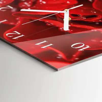 Stakleni četvrtasti sat Ruža