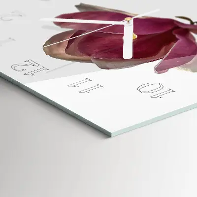 Stakleni četvrtasti sat Cvijet magnolije
