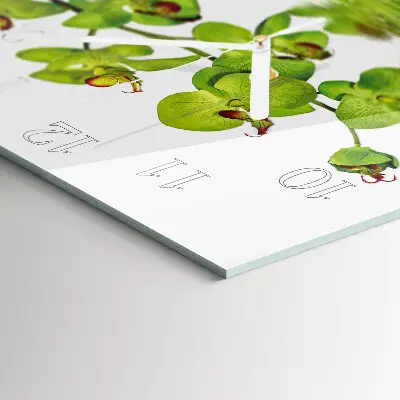 Stakleni četvrtasti sat Orhideja