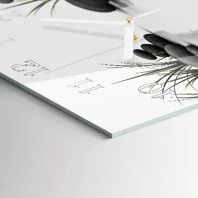 Stakleni četvrtasti sat Spa kamenje