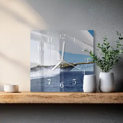 Stakleni četvrtasti sat Jedrilica