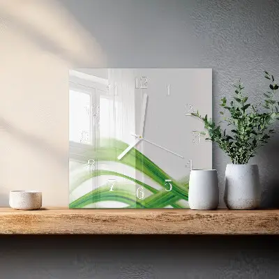 Stakleni četvrtasti sat Apstraktni val
