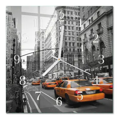 Stakleni četvrtasti sat Taksi u New Yorku