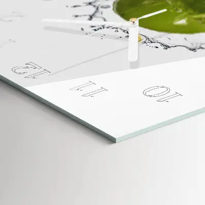 Stakleni četvrtasti sat Voda s limetom