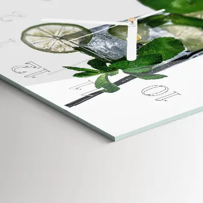 Stakleni četvrtasti sat Limeta i menta