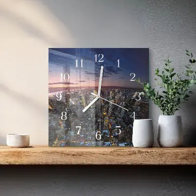 Stakleni četvrtasti sat Horizont