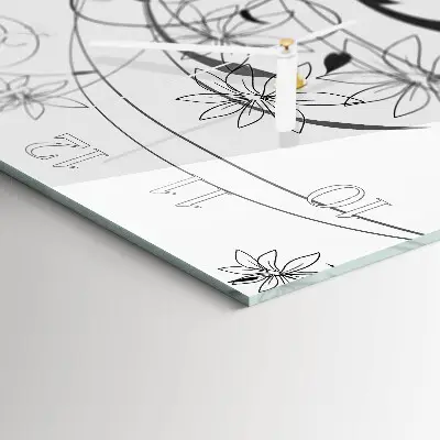 Stakleni četvrtasti sat Cvjetna umjetnost