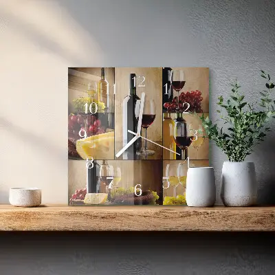 Stakleni četvrtasti sat Boca vina