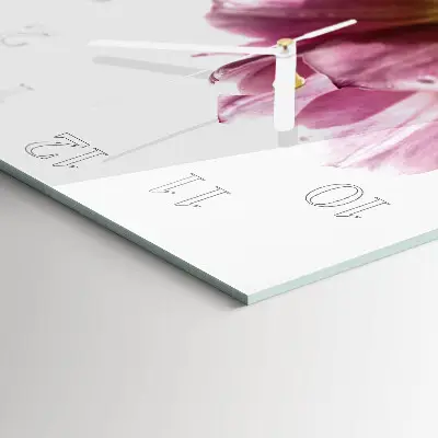 Stakleni četvrtasti sat Tulipani