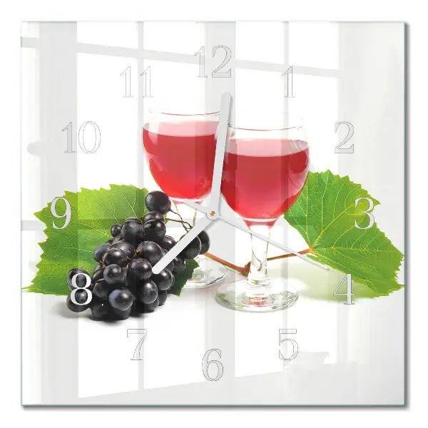 Stakleni četvrtasti sat Grožđe za vino