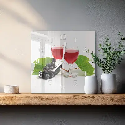Stakleni četvrtasti sat Grožđe za vino