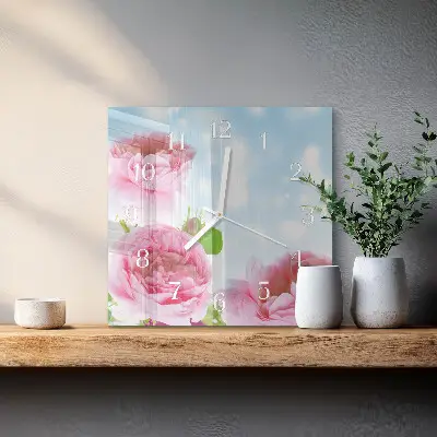 Stakleni četvrtasti sat Božuri