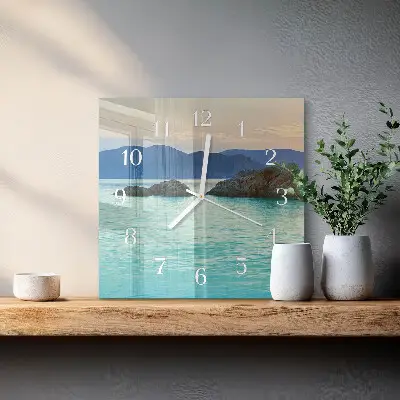 Stakleni četvrtasti sat Morski otok