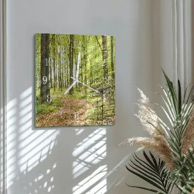 Stakleni četvrtasti sat Šuma