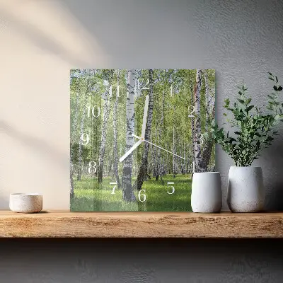 Stakleni četvrtasti sat Brezova šuma