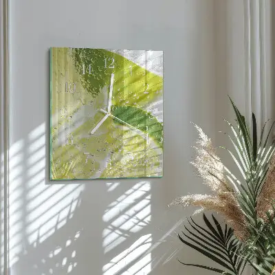 Stakleni četvrtasti sat Voda s limetom